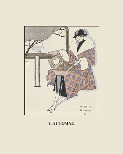 L'automne - autumn, picnic, Art Deco fashion print