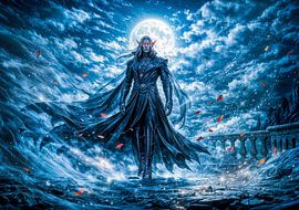 Dynamischer Fantasy-Vampir in dramatischer nächtlicher Atmosphäre von ArtMomente