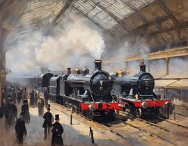 Bahnhof um 1900 von Kees van den Burg