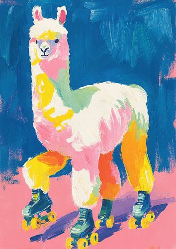 Alpaca Gouache Roller Skates Pastel