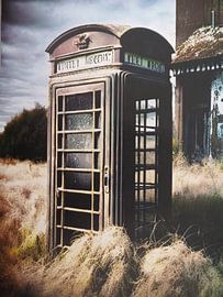Lost place telephone box in the middle of nowhere overgrown architecture