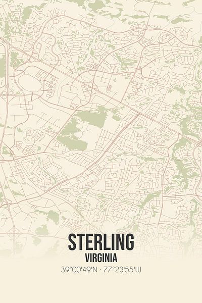 Vintage map of Sterling (Virginia), USA. by MyCityPoster