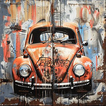 VW Kever roest graffiti stedelijke straatkunst metaal roest patina van gm_designs
