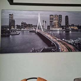 Klantfoto: Skyline Rotterdam by Night  - Rotterdams Finest !   van Sylvester Lobé, als artframe