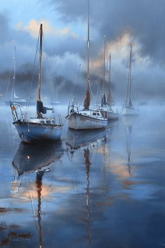 A serene summer day full of peace, beauty and sailboats on the endless horizon