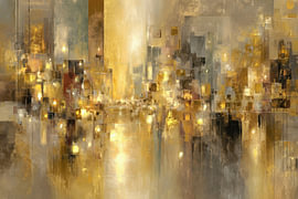 Abstraktes Gemälde in Gold – Elegant und schick