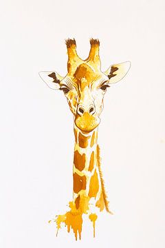 Elegante aquarel giraffe schilderij van Imperial Art House