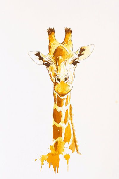 Elegant watercolour giraffe painting by Imperial Art House