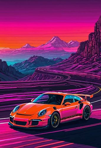 Porsche 911 GT3 RS - Synthwave Neon