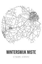 Winterswijk Miste (Gelderland) | Landkaart | Zwart-wit van Stad & Wand
