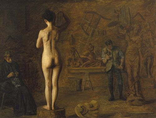 William Rush die zijn allegorische figuur van de Schuylkill rivier snijdt, Thomas Eakins