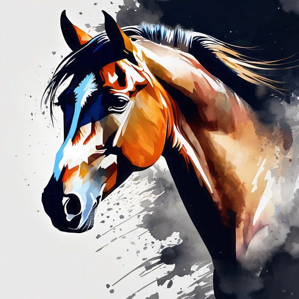 Pferd Aquarell von Henk van Holten