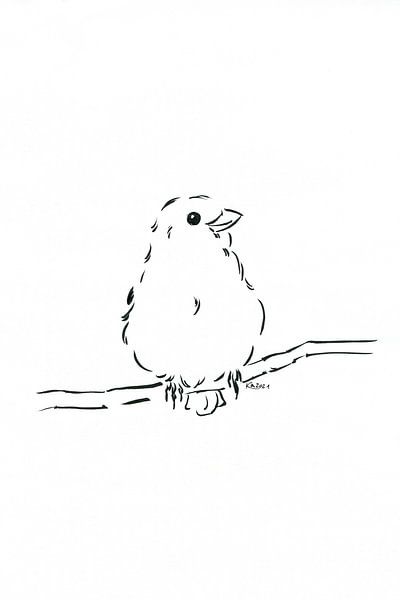 Minimalistisch vogelportret van Karen Kaspar