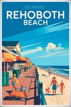 Plage de Rehoboth, Delaware sur Poster Art Shop