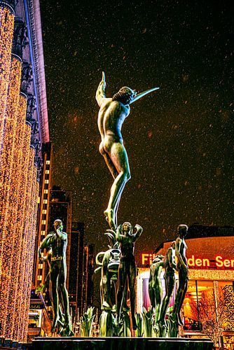 Statue in the Swedish night