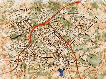 Kaart van Velbert in de stijl 'Serene Summer' van Maporia