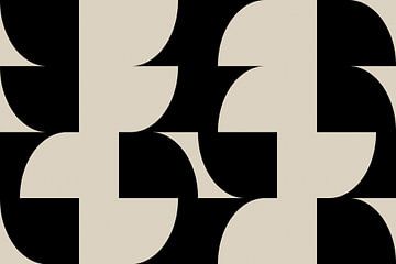 Formes géométriques rétro modernes abstraites et minimalistes en noir et blanc 9 sur Dina Dankers