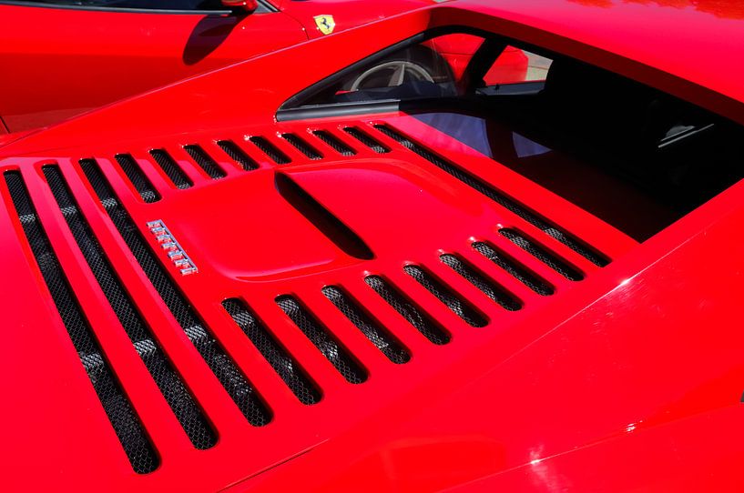 Detail op een rode Ferrari F355 sportwagen van Sjoerd van der Wal Fotografie