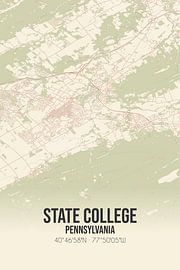 Vintage map of State College (Pennsylvania), USA. by Prints of Place