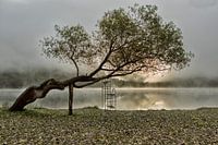Boracko-Jezero (Bosnie) in de mist.