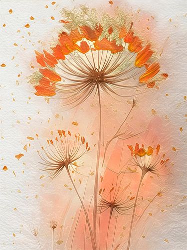 Herbst: Abstrakte Pusteblume in warmen Farbtönen