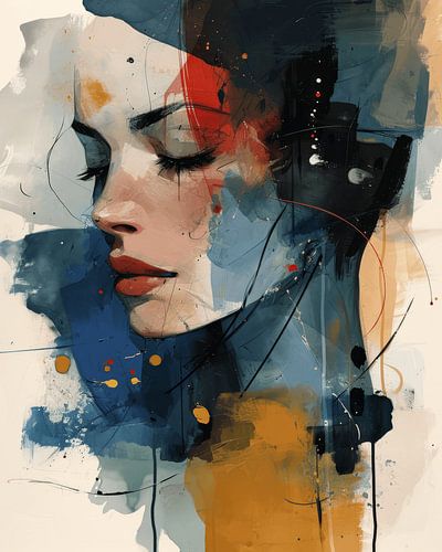 Kleurrijk, modern en abstract portret