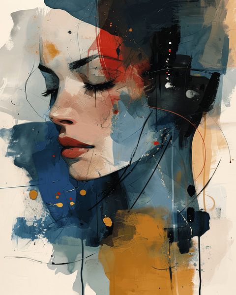 Colourful, modern and abstract portrait by Studio Allee