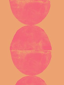 Pink and soft orange. Shapes. Modern abstract.