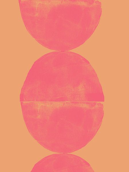 Pink and soft orange. Shapes. Modern abstract. by Dina Dankers