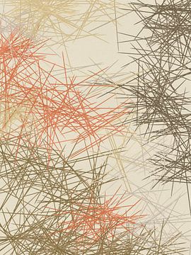 Art abstrait minimaliste coloré dans des tons pastels chauds sur Dina Dankers