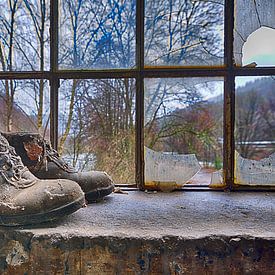 Shoes in the window frame by Anton Osinga