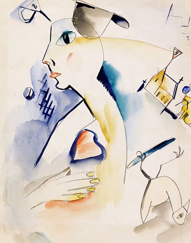 Mann schaaft Lilablau, Kurt Schwitters, 1919