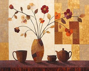 Blumenvase | Teetisch mit Blumen