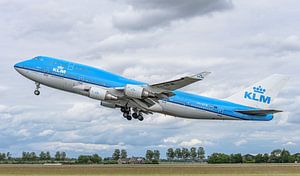 Abflug KLM Boeing 747-400 Stadt Shanghai.