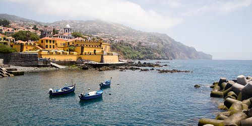 Port avec bateaux et château, Forte de Sao Tiago, Funchal, Madère Portugal