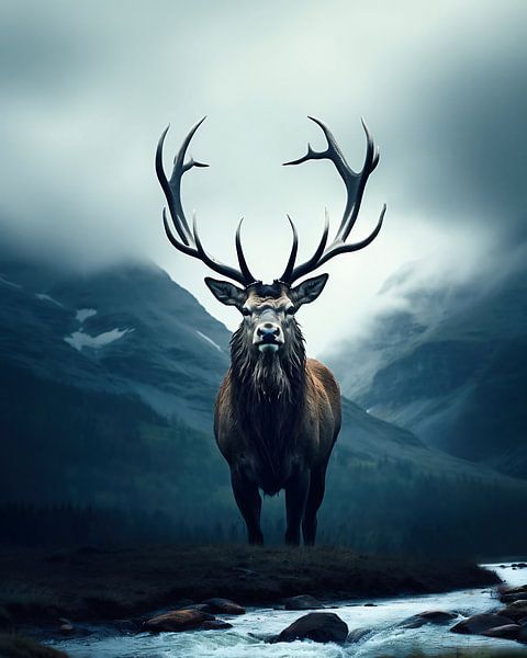 Hirsch in der Natur von fernlichtsicht