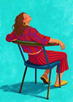 Femmes se détendant dans un fauteuil sur Muhammad Ardian