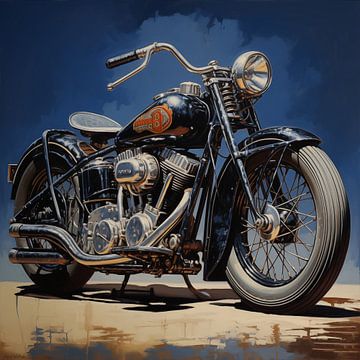Harley Davidson Knucklehead 1936 van The Xclusive Art