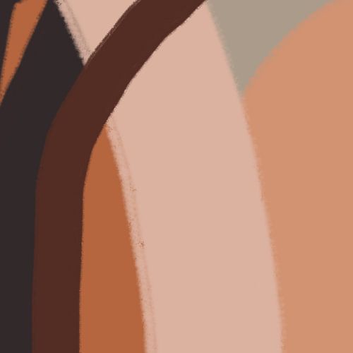 Organic shapes and lines in warm tones. Abstract art