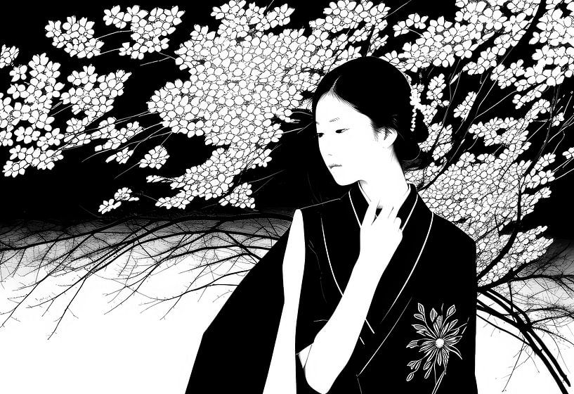 japan abstract art Geisha by Egon Zitter