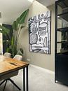 Klantfoto: Illustratie 5 | Abstract portret zwart-wit van Henriëtte Mosselman