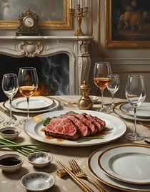 Assiette de steaks de bœuf Wagyu japonais sur Regan Frederick