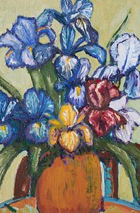 Blaue und gelbe Schwertlilien