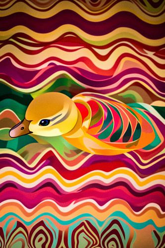 Kleurrijke eend abstract patroon