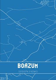Blueprint | Carte | Boazum (Fryslan) sur Affiches de lieux