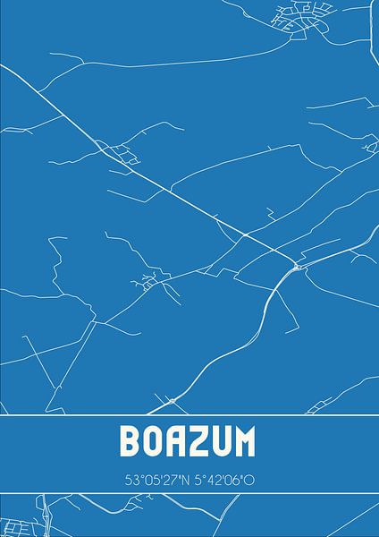 Blueprint | Map | Boazum (Fryslan) by Prints of Place