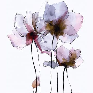 Summer Transparency of Flowing Flowers by Color Square