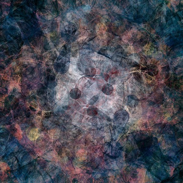 Earthsigh - abstract digital composition, blue, gray by Nelson Guerreiro