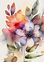 Bunte abstrakte Aquarellblumen