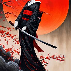 Geisha onder rode maan van MIROKKU